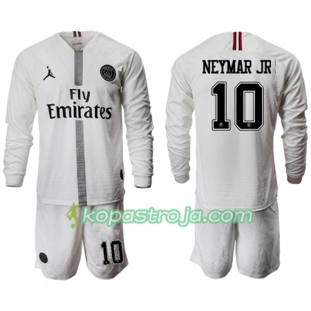 Billiga Fotbollströjor Paris Saint-Germain NEYMAR JR 10 Jodan Vit Barn Tredje tröja 2018/19 Långärmad